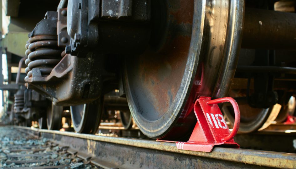 pattino-del-freno-ferroviario-rosso-fissato-sotto-il-materiale-rotabile